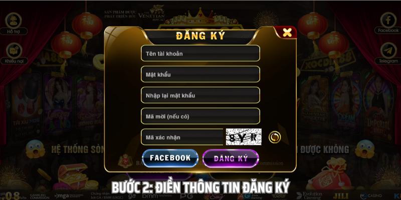 Đăng ký tài khoản tại XocDia88