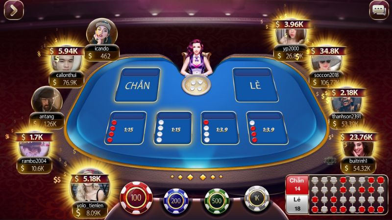 Xóc đĩa 3D 2 Bàn cược trong game xóc đĩa 3D